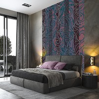 Флизелин - повторяющийся узор на фото обоях 206x275 см Орнамент в вертикальную полоску (13539VEA)+клей