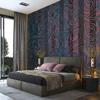 Флизелиновые фотообои в восточном стиле 312x219 см Орнамент в вертикальную полоску (13539VEXXL) +клей