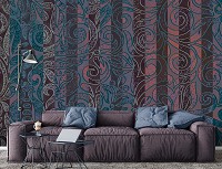 Флизелиновые фотообои восточный стиль 254x184 см Орнамент в вертикальную полоску (13539V4)+клей