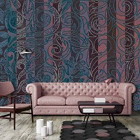 Флизелиновые фотообои восточный стиль 254x184 см Орнамент в вертикальную полоску (13539V4)+клей - вид 7 миниатюра