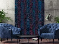 Флизелиновые фото обои с узорами 184x254 см Орнамент в темную полоску (13540V4A)+клей