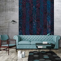 Флизелиновые фото обои 206x275 см Орнамент в темную полоску (13540VEA)+клей