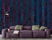 Флизелиновые фотообои искусство 416x290 см Орнамент в темную полоску (13540VEXXXXL) +клей