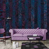 Флизелин - узоры для фото обоев 254x184 см Орнамент в темную полоску (13540V4)+клей - вид 7 миниатюра