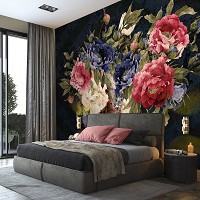 Флизелиновые фотообои 368 x 254 см Изумительный букет ярких цветов (13541V8)+клей