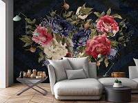 Изумительный букет ярких цветов флизелиновые фотообои (13541V)+клей