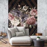 Флизелиновые фотообои 206x275 см Букет цветов на темном фоне (13543VEA)+клей