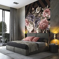 Флизелиновые фотообои 206x275 см Букет цветов на темном фоне (13543VEA)+клей - вид 5 миниатюра