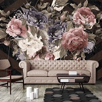 Флізелінові фотошпалери на всю стіну 416x254 см Букет квітів на темному тлі (13543VEXXXL) +клей - вид 5 мініатюра