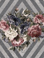 Флизелиновые фото обои 184x254 см Букет цветов на сером фоне (13544V4A)+клей - вид 1 миниатюра