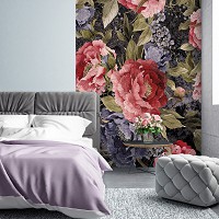 Флизелиновые фото обои ретро 184 x 254 см Цветы - Большие пионы и сирень (13545V4A)+клей - вид 8 миниатюра