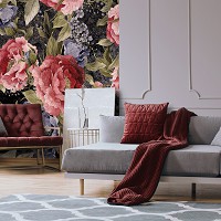 Флизелиновые фото обои ретро 184 x 254 см Цветы - Большие пионы и сирень (13545V4A)+клей - вид 7 миниатюра