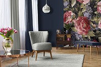 Флизелиновые фото обои цветы 206 x 275 см Большие пионы и сирень (13545VEA)+клей