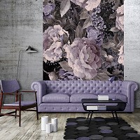 Флизелиновые фотообои на кухню 184x254 см Винтажные крупные цветы (13546V4A)+клей