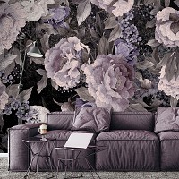 Флизелиновые фотообои 368x280 см Винтажные крупные цветы (13546V10) +клей