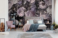 Флизелиновые фотообои в зал 416x290 см Винтажные крупные цветы (13546VEXXXXL) +клей