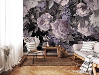 Флизелиновые фото обои в романтическом стиле 254x184 см Винтажные крупные цветы (13546V4)+клей