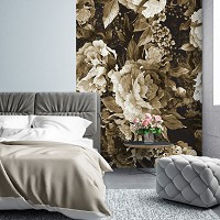 Флизелиновые фото обои 206x275 см Винтажные цветы в сепии (13547VEA)+клей - вид 5 миниатюра