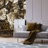 Флізелінові фото шпалери 206x275 см Вінтажні квіти в сепії (13547VEA)+клей - вид 6 мініатюра