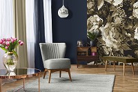 Флизелиновые фото обои 206x275 см Винтажные цветы в сепии (13547VEA)+клей