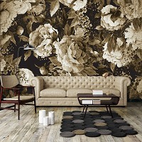 Флизелиновые фотообои 460x300 см Винтажные цветы в сепии (13547V12) +клей