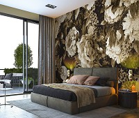 Флизелиновые фотообои 416x254 см Винтажные цветы в сепии (13547VEXXXL) +клей