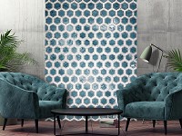 Флизелиновые обои фото 206x275 см Шестиугольники в холодных тонах (13553VEA)+клей