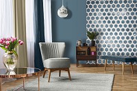 Флизелиновые обои фото 206x275 см Шестиугольники в холодных тонах (13553VEA)+клей - вид 7 миниатюра