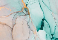 Флизелиновые фотообои на стену Современная акварельная структура Бирюзовый мрамор (13554V)+клей - вид 1 миниатюра