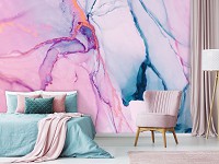 Флизелиновые фотообои в спальню над кроватью 520 x 318 см Мраморная абстракция в розовых тонах (13556VEXXXXXL)+клей