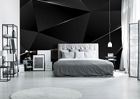 Популярные флизелиновые фотообои Абстракция 416 x 254 см Геометрия - Черные треугольники (13557VEXXXL)+клей