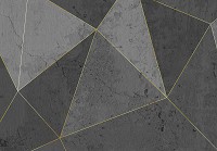 Флизелиновые фотообои в треугольники 368 x 280 см Абстракция Структура Золотые линии на бетоне (13559V10)+клей - вид 1 миниатюра