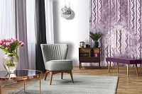 Флизелиновые фото обои абстрактные 206x275 см плетение по бетону - розовое (13565VEA)+клей