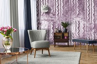 Флизелиновые фотообои абстракция 368x254 см плетение по бетону - розовое (13565V8) +клей