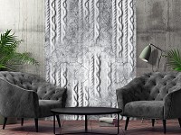 Флизелиновые фото обои стена 184x254 см плетение по бетону - серый (13567V4A)+клей