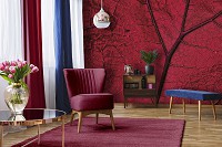 Готовые флизелиновые фотообои 312 x 219 см Природа - Красный листок под макросъемкой (13570VEXXL)+клей