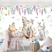 Лиса флизелиновые фотообои 416x254 см Для детей Скандинавские стиль (13580VEXXXL) +клей