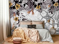 Красивые флизелиновые фотообои 520x318 см Орнаменты Цветы арт-декор Структура (13581VEXXXXXL) +клей