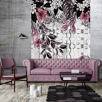 Флизелиновые фотообои 206x275 см Цветы и Листья Орнаменты Ар-деко Структура (13582VEA)+клей