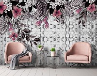 Флизелиновые фото обои 254x184 см Цветы и Листья Орнаменты Ар-деко Структура (13582V4)+клей