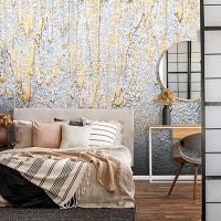 Флизелиновые фотообои абстракция 416x254 см Золотая и серебряная штукатурка (13591VEXXXL) +клей