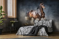 Флизелиновые фотообои 3D 312 x 219 см Животные - Коричневая лошадь скачет (13600VEXXL)+клей