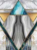 Флизелиновые фото обои с геометрическими фигурами 206x275 см Абстракция - Переливающийся мотив на мраморе 13612VEA+клей - вид 1 миниатюра