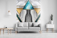 Флизелиновые фото обои с геометрическими фигурами 206x275 см Абстракция - Переливающийся мотив на мраморе 13612VEA+клей - вид 6 миниатюра