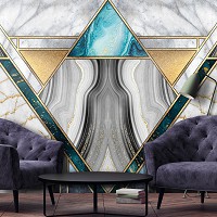 Абстрактные флизелиновые фотообои на стену 368 x 254 см Переливающийся мотив на мраморе (13612V8)+клей