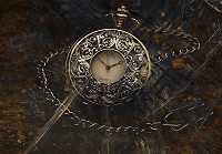 Флізелінові фотошпалери вінтаж 368x280 см Кишеньковий годинник (13649V10)+клей - вид 1 мініатюра