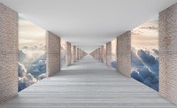 Флизелиновые фотообои на всю стену 3D 312 x 219 см Пейзаж - Тоннель и вид на облака (13659VEXXL)+клей - вид 1 миниатюра