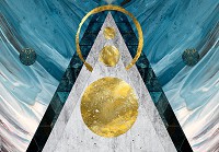 Флизелиновые фото обои 254 x 184 см Абстракция - Переливающиеся фигуры на мраморе (13670V4)+клей - вид 1 миниатюра