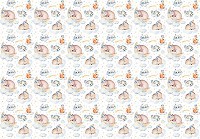 Флизелиновые фотообои для детской Спящие зверята на облаках (13672V)+клей - вид 1 миниатюра