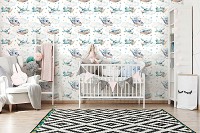 Облака флизелиновые фотообои 368 x 280 см Детские - Самолеты в небе (13677V10)+клей